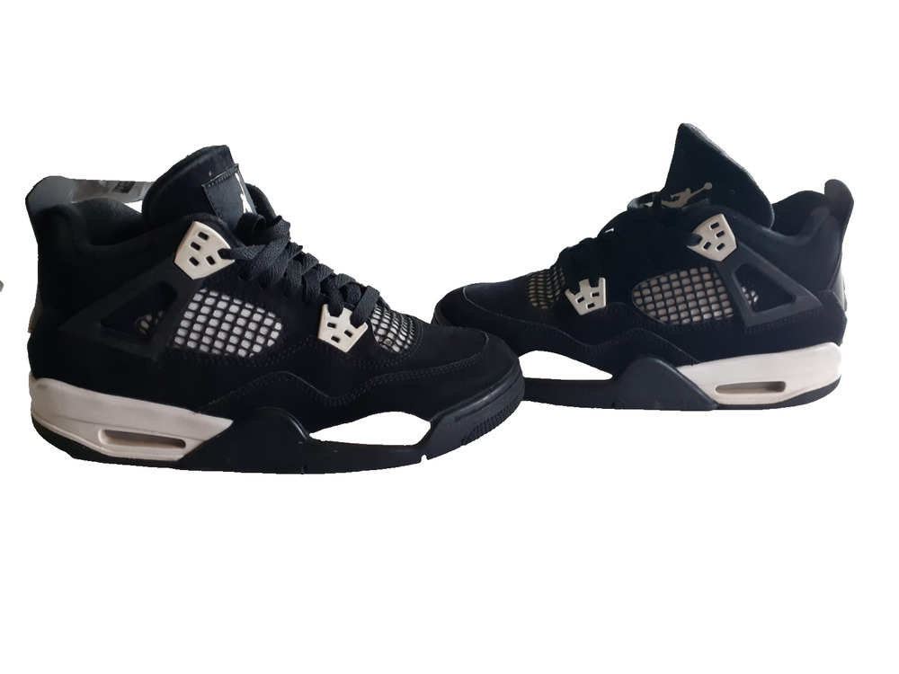 Nike Air Jordan 4 Retro White Thunder GS Size 6.5Y FQ8213-001 Black White
